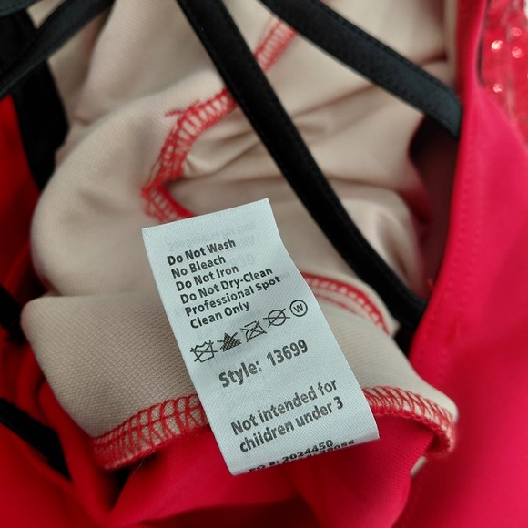 Weissman Dance Costume MA 13699 Red Black Leotard Recital Competition Sequin - Picture 9 of 9